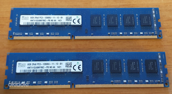 2tk 8GB identset RAM pulka ehk 16GB DDR3 1600MHz SK Hynix (foto #1)