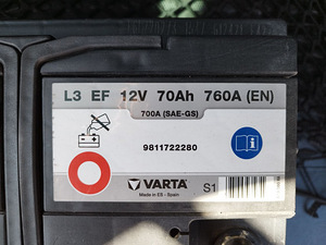 Autoaku VARTA L3 EF 12V 70Ah 760A (5 foto / 5)