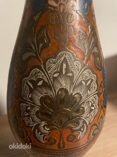 Большая винтажная ваза из латуни Индия (фото #5)