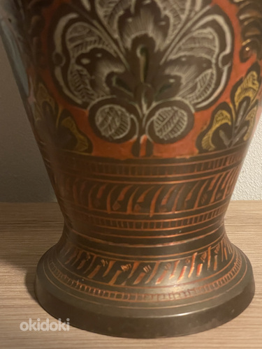 Большая винтажная ваза из латуни Индия (фото #8)