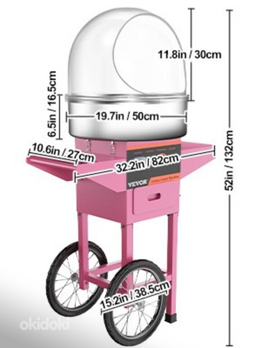 Suhkruvati masin kupliga või ilma, ratastega või lauapealne (foto #2)