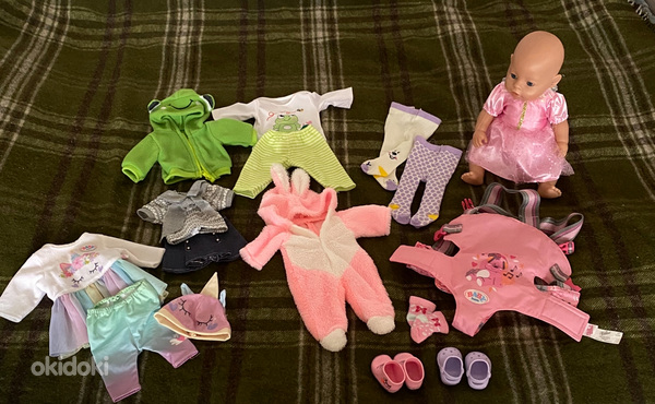 Кукла Baby Born + кроватка + вещи для куклы