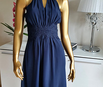 VILA темно-синее шелковое платье