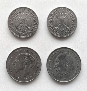 Saksa mündid 1950, 1957, 1973, 1974 (2 foto / 2)