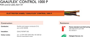 GAALFLEX® CONTROL 1000 P PUR control cable, 0,6/1 kV 5G6 (1 foto / 1)