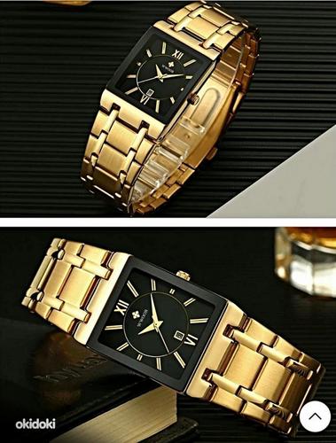 Мужские часы лучший бренд класса люкс золотой, черный (фото #1)