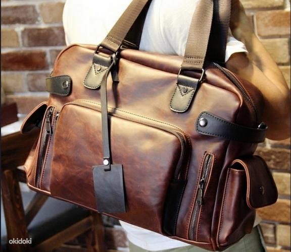 Стильная кожаная сумка, кожа отличной выделки, толстая и мяг (фото #1)