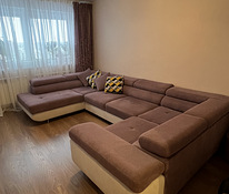 Угловой диван Letto, фиолетовый/серый