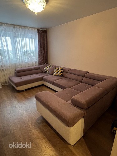Угловой диван Letto, фиолетовый/серый (фото #1)