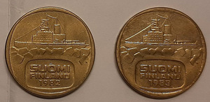 Soome mark, mündid aastatest 1982, 1983, 1984 (3 foto / 4)