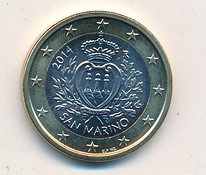 1 евро SAN MARINO 2014г.