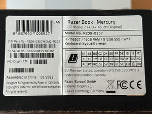 Razer Book 13 / i7-1165G7 / FHD Touch / 16GB RAM / 512GB SSD (10 foto / 10)