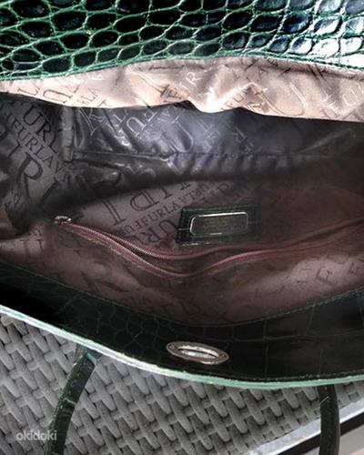 Furla зеленая сумочка натуральная кожа замша (фото #5)