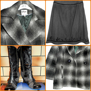 Debenhams karvane hall ruuduline mantel. s.42-44- XL-UK16 (8 foto / 10)