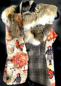 Disaineri jänesekarvaga vintage stiilis ilus vest, 38 (M-L)