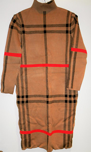Новое теплое коричневое платье в клетку (L/XL)