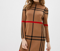 Новое теплое коричневое платье в клетку (L/XL)