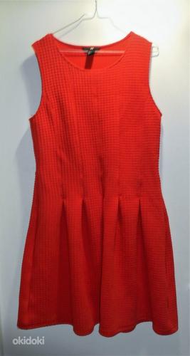 Плотное ярко-красное платье-сарафан, L/40-42 (фото #1)