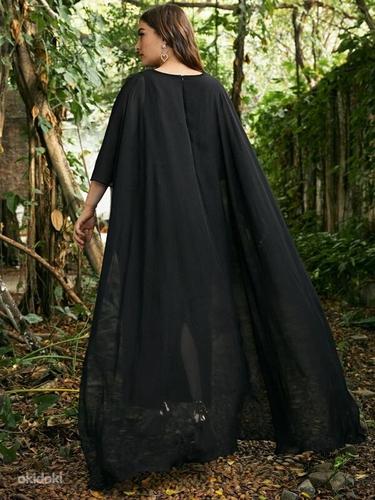Нарядное черное -бронза длинное платье с накидкой, 2XL,новое (фото #2)