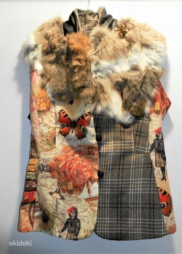 Disaineri jänesekarvaga vintage stiilis ilus vest, 38 (M-L) (foto #5)