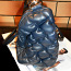 Объемная синяя стеганая сумка с золотой фурнитурой, новая (фото #3)