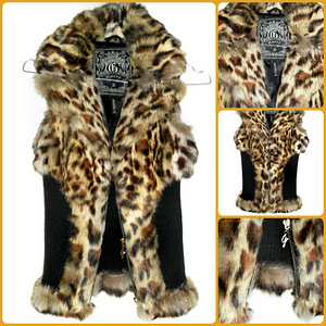 Guess leopardimustriga jänesekarvane kootud vest, S-M (4 foto / 9)