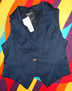 Oodjii синий морской костюм: жилет+ шортики, 42-XL, новый