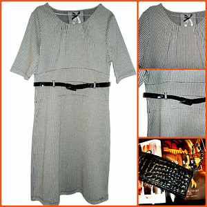 Эффектное офисное платье-футляр -стрейч 44-48-XL-2XL (2 фото из 3)