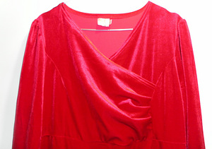 Silmapaistev sametine veniv erkpunane kleit, 2XL (3 foto / 8)