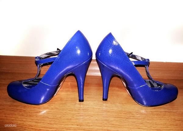 Dorothy Perkins ярко-синие лаковые туфельки, 38, новые (фото #1)