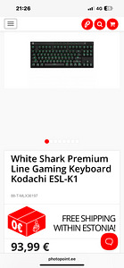 Uus White Shark premium line Gaming keyboard Kodachi ESl-K1 (3 foto / 4)