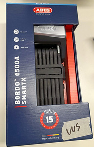 LOT! ABUS Bordo 6500A SmartX jalgrattalukk BT alarmiga 110cm (2 foto / 2)