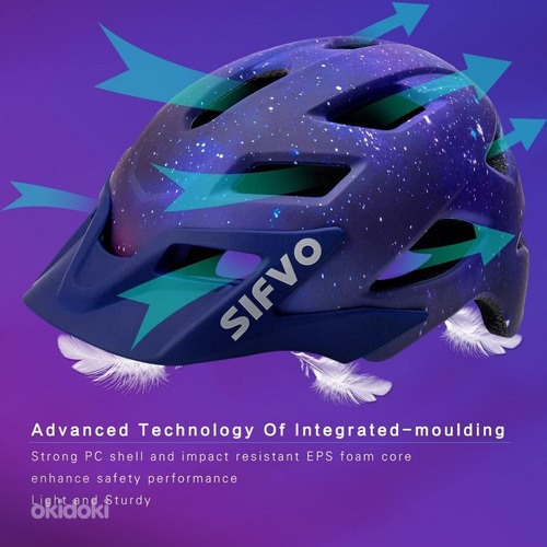 НОВЫЙ детский велосипедный шлем SIFVO 50-57см (фото #2)