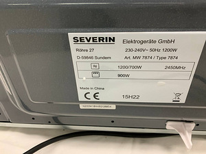 LOT! Severin MW7874 Mikrolaineahi 700 W 20l grill (4 foto / 10)