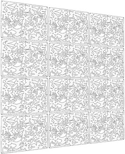 LOT! LRZCGB rippuv vaheseina ekraan, 12 tk, 40x40cm (2 foto / 7)