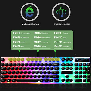 LOT! UUSLimeide GTX300 Juhtmega USB LED-klaviatuur hiirega, (2 foto / 8)