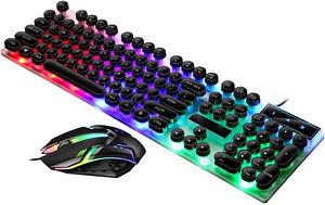 LOT! UUSLimeide GTX300 Juhtmega USB LED-klaviatuur hiirega, (5 foto / 8)