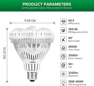 LOT! LED Sansi 36 W Taimelamp (5 foto / 7)