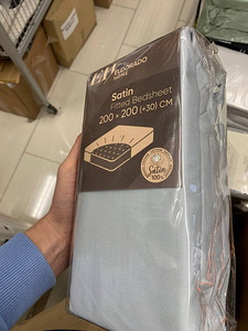 ЛОТ! НОВАЯ Простыня с резинкой 200x200x30см Сатин Eldorado (1 фото из 2)