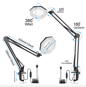 NEWACALOX 8J-225-S LED laualamp USB 5X suurendusklaasiga (5 foto / 10)