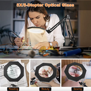 NEWACALOX 8J-225-S LED laualamp USB 5X suurendusklaasiga (8 foto / 10)