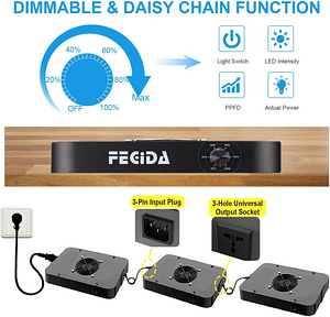 LED kasvuvalgusti FECiDA GL-CR600, 6000 lm, 65 W, 3 tk. (6 foto / 10)