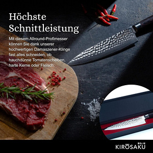 Kirosaku professionaalne nuga, damaskuse teras, 20 cm (2 foto / 7)