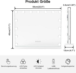 LOT! UUS Dripex Hollywood WC-laud Peegel, peegel, 58 x 45 cm (2 foto / 9)