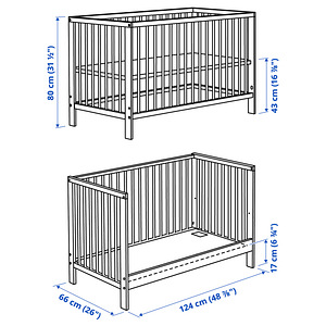 IKEA beebivoodi võrevoodi (valge 60x120) (4 foto / 5)