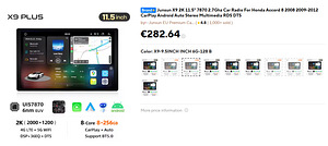 Auto multimedia Junsun X9 2K 11.5" 7870 6GB/128GB Android (2 foto / 5)