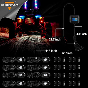 8 Pods RGB LED Rock Lights with Bluetooth Controller (uus) (3 foto / 8)