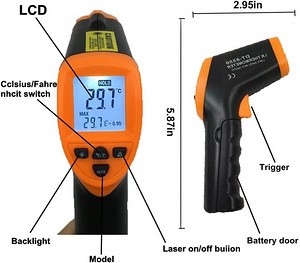 Kontaktivaba lasertermomeeter/püromeeter -50 +550 (5 foto / 9)
