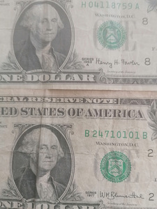 1 dollar (5 kupüüri 1963, 1977, 1988) (5 foto / 6)