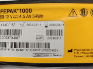 Lifepak Physio Control 1000 Battery 11141-000156 (6 foto / 10)